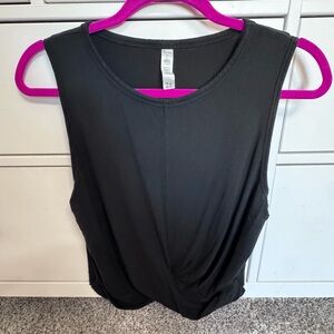 ALO Yoga Black Twist-Front Tank Top